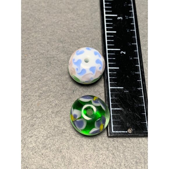 Handmade Lampwork Glass Beads Set - Floral & Polka Dot Designs - Jewelry Making - Picture 6 of 12